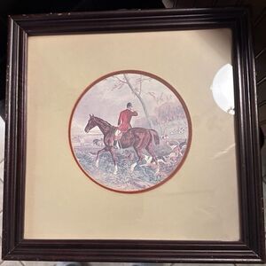 Vintage Fox Hunt Horse Print 12x12 Framed Shayer Style